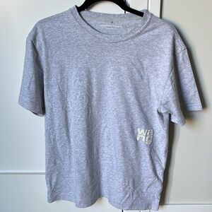 Alexander Wang logo Light Gray Short Sleeve Tee
